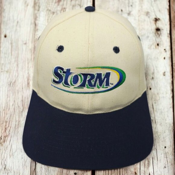 Toppers Storm Embroidered Logo Snapback Cap Trucker Vintage 90s Baseball Hat - Picture 1 of 14